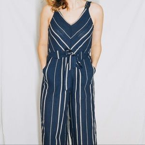 Navy Striped Jumpsuit Universal Thread w Pockets